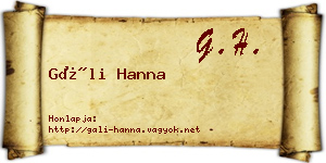 Gáli Hanna névjegykártya